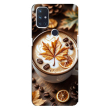 Чехол с уникальным дизайном «Осень с кофе» для OnePlus Nord 10 5G – Пряный кофе