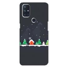 Силіконовий бампер на різдво для OnePlus Nord 10 5G (Місто зимове)