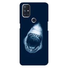 Силиконовый бампер с картинкой животных для OnePlus Nord 10 5G (Пасть Акулы)