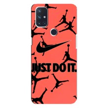 Силиконовый Чехол Nike Air Jordan на ВанПлас Норд 10 (5G) (Just Do It)