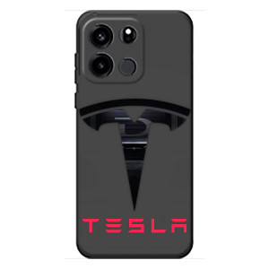 Силиконовый бампер с картинкой машины на OnePlus Turbo 6V – Logo TESLA
