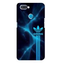 Чехлы Адидас для OPPO A12 (AlphaPrint) (Синий Адидас)