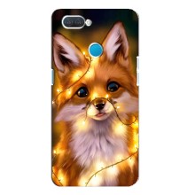 Чехлы с картинкой Лисички для OPPO A12 (VPrint) (Лисичка в гирляндах)