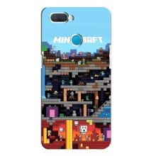 Чехол Майнкрафт на OPPO A12 (AlphaPrint) Minecraft (фон Minecraft)