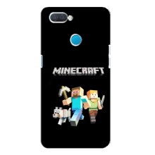 Чехол Майнкрафт на OPPO A12 (AlphaPrint) Minecraft (герои Minecraft)