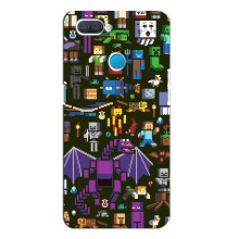 Чехол Майнкрафт на OPPO A12 (AlphaPrint) Minecraft (Коллаж Майнкрафт)