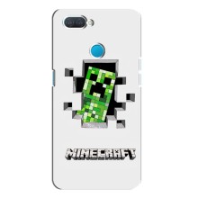 Чехол Майнкрафт на OPPO A12 (AlphaPrint) Minecraft (крипер Майнкрафт)