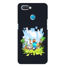 Чехол Майнкрафт на OPPO A12 (AlphaPrint) Minecraft (персонажи Minecraft)