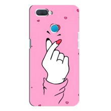 Чехол с принтом для OPPO A12 (AlphaPrint - Знак сердечка) – Знак Love