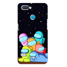 Чехол Амонг Ас для OPPO A12 (AlphaPrint) (Скины в космосе)