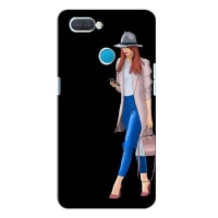 Чехол с картинкой Модные Девчонки OPPO A12 (Девушка со смартфоном)