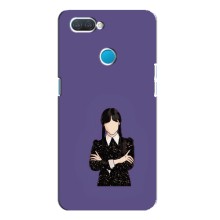 Чехлы Венсдей на OPPO A12 Уэнсдей (AlphaPrint) (Уэнздей в черном)