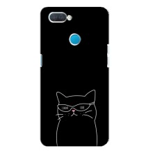 Чехол с рисунком кот на OPPO A12 (Равнодушный кот)