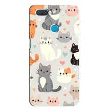 Чехол с рисунком кот на OPPO A12 (Коллаж котов)
