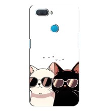 Чехол с рисунком кот на OPPO A12 (Коты в очках)