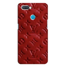 Текстурный Чехол Louis Vuitton для Оппо а12 – Красный ЛВ