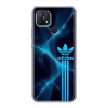 Чехлы Адидас для OPPO A15 (AlphaPrint) (Синий Адидас)