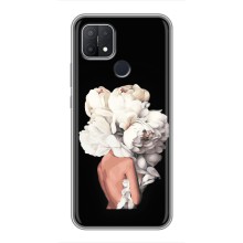 Чехлы (ART) Цветы на OPPO A15 (VPrint) (Белые цветы)