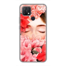 Чехлы (ART) Цветы на OPPO A15 (VPrint) (Глаза в цветах)