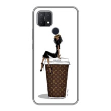 Чехлы Луи Витон для OPPO A15 (AlphaPrint - LOUIS VUITTON) (кофе LOUIS VUITTON)