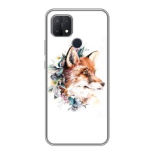 Чехлы с картинкой Лисички для OPPO A15 (VPrint) (Лисичка в цветочках)