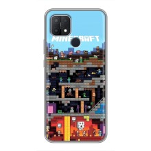 Чехол Майнкрафт на OPPO A15 (AlphaPrint) Minecraft (фон Minecraft)