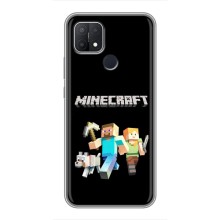 Чехол Майнкрафт на OPPO A15 (AlphaPrint) Minecraft (герои Minecraft)