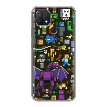 Чехол Майнкрафт на OPPO A15 (AlphaPrint) Minecraft (Коллаж Майнкрафт)