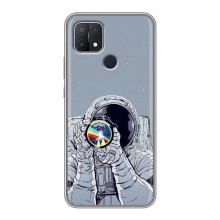 Чехол NASA для OPPO A15 (AlphaPrint) (Космонавт фото)