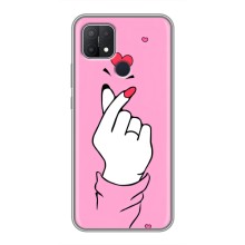 Чехол с принтом для OPPO A15 (AlphaPrint - Знак сердечка) – Знак Love