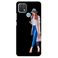 Чехол с картинкой Модные Девчонки OPPO A15 (Девушка со смартфоном)