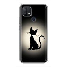 Чехол с принтом для OPPO A15 (AlphaPrint) Модные коты – Силуэт котика