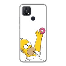 Чехол с Симпсонами для OPPO A15 (VPrint) (Гомер с пончиком)