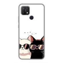 Чехол с рисунком кот на OPPO A15 (Коты в очках)