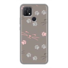 Чехол с рисунком кот на OPPO A15 (Лапы и усы)