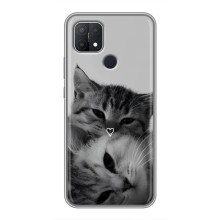 Чехол с рисунком кот на OPPO A15 (Пара котов)