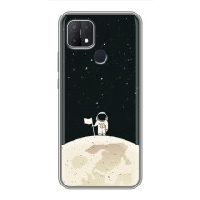 Космические Чехлы для Оппо А15 (VPrint) (На луне)
