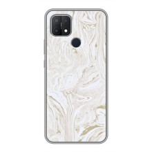 Мраморный чехол на OPPO A15 (VPrint) (Белый мрамор)