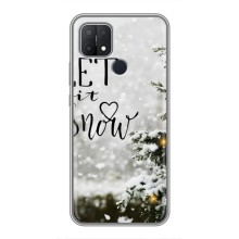 Новогодние, Праздничные Чехлы для OPPO A15 - 2024 год (Let it snow)