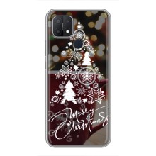 Рождественские Чехлы для OPPO A15 (VPrint) (Елочка узорная)