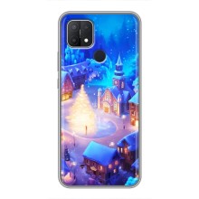 Рождественские Чехлы для OPPO A15 (VPrint) (Рождественский город)