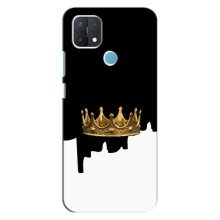 Чехол (Корона на чёрном фоне) для Оппо А15с – Золотая корона