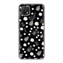 Чохли з тематикою "КВІТИ" на OPPO A15s (цвітіння на чорному)