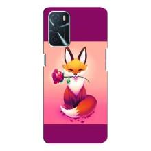 Чехлы с картинкой Лисички для Oppo A16 (VPrint) (Лисичка с розочкой)