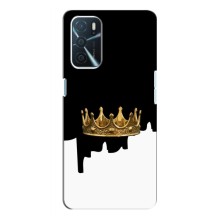 Чехол (Корона на чёрном фоне) для Оппо А16 – Золотая корона