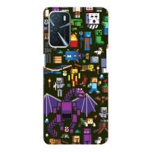 Чехол Майнкрафт на Oppo A16 (AlphaPrint) Minecraft (Коллаж Майнкрафт)
