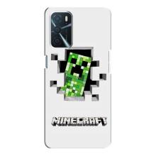 Чехол Майнкрафт на Oppo A16 (AlphaPrint) Minecraft (крипер Майнкрафт)
