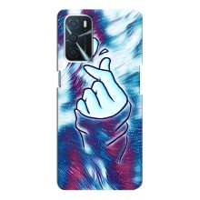 Чехол с принтом для Oppo A16 (AlphaPrint - Знак сердечка) – Радужное сердце