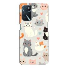 Чехол с рисунком кот на Oppo A16 – Коллаж котов