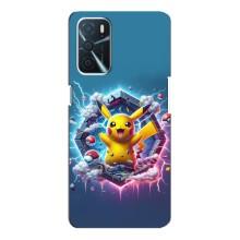Чехол с Пикачу на Oppo A16 – Лого Пикачу